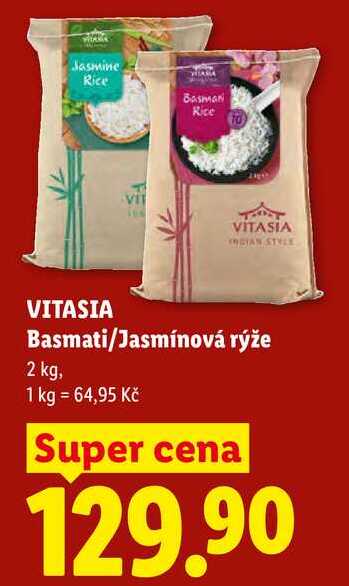 VITASIA Basmati/Jasmínová rýže, 2 kg 