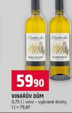 VINAŘŮV DŮM 0,75l vino vybrané druhy
