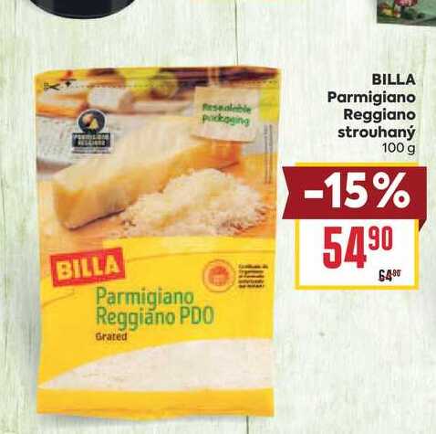 BILLA Parmigiano Reggiano strouhaný 100 g