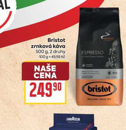 Bristot zrnková káva 500 g