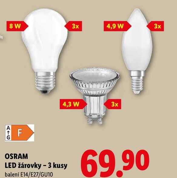 OSRAM LED žárovky - 3 kusy 