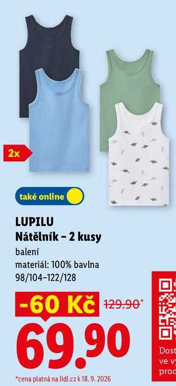 LUPILU Nátělník - 2 kusy