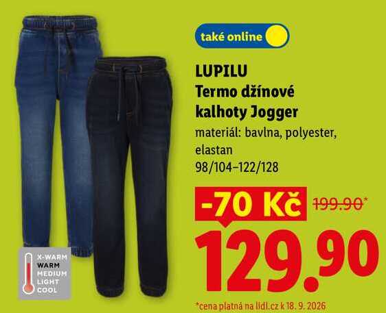 LUPILU Termo džínové kalhoty Jogger