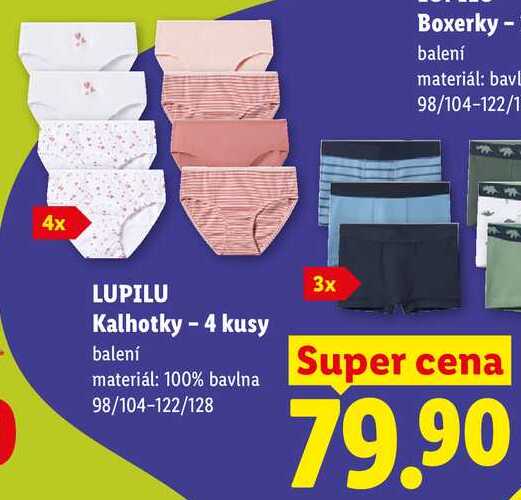 LUPILU Kalhotky - 4 kusy