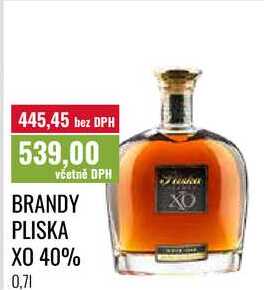 BRANDY PLISKA XO 40%, 0,71
