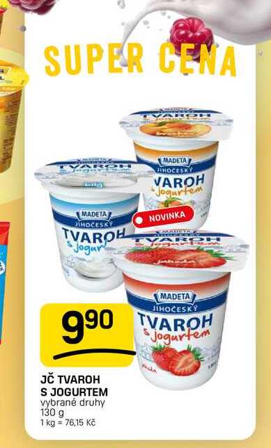 JČ TVAROH S JOGURTEM vybrané druhy 130 g 