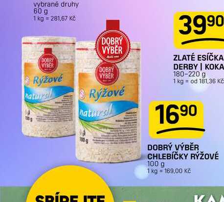 DOBRÝ VÝBĚR CHLEBÍČKY RÝŽOVÉ 100 g