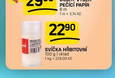 SVÍČKA HŘBITOVNÍ 100 g l vklad