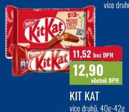 KIT KAT více druhů, 40g-42g