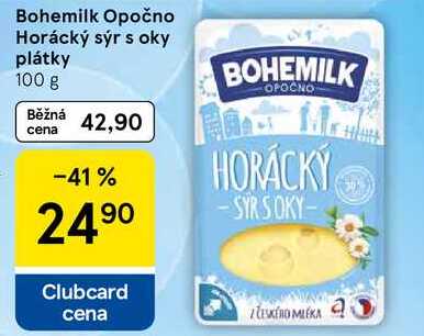 Bohemilk Opočno Horácký sýr s oky plátky, 100 g