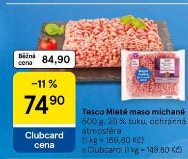 Tesco Mleté maso míchané, 500 g, 20 % tuku