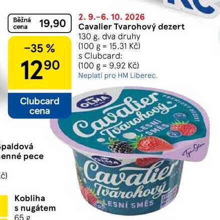 Cavalier Tvarohový dezert, 130 g