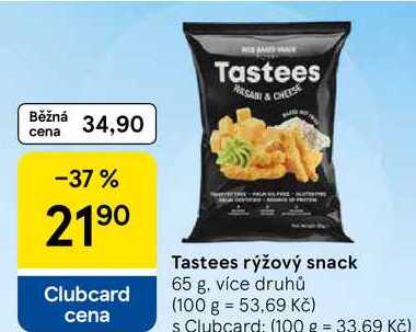 Tastees rýžový snack, 65 g, více druhů