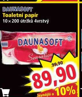 DAUNASOFT Toaletní papír, 10 rolí