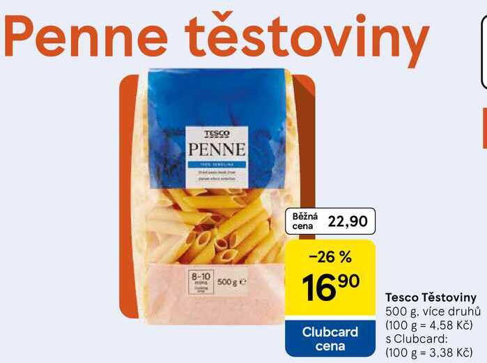 Tesco Těstoviny, 500 g, více druhů
