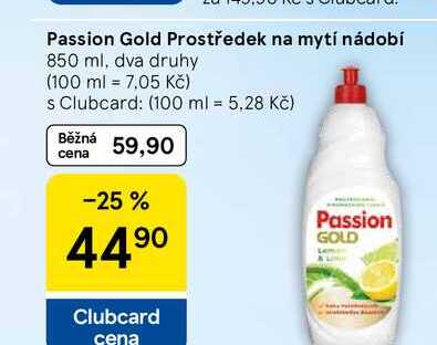 Passion Gold Prostředek na mytí nádobí, 850 ml, dva druhy  