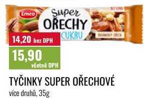 TYČINKY SUPER OŘECHOVÉ více druhů, 35g 