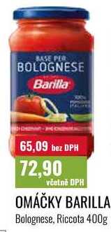 OMÁČKY BARILLA Bolognese, Riccota 400g