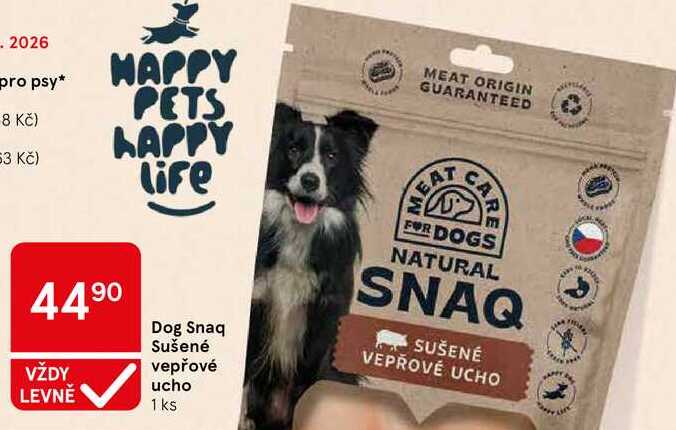 Dog Snaq Sušené vepřové ucho, 1 ks