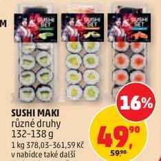 SUSHI MAKI různé druhy, 132-138 g  