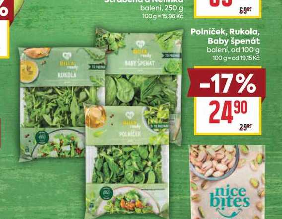 Polníček, Rukola, Baby špenát balení, od 100 g