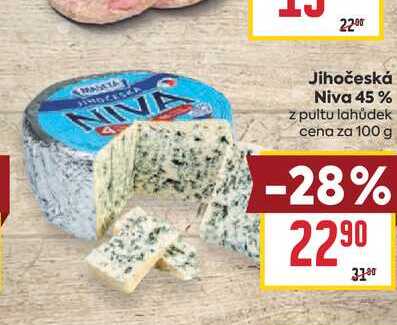 Jihočeská Niva 45% z pultu lahůdek cena za 100 g 