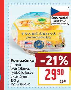 Pomazánka jemná tvarůžková, rybí, à la losos s kaviárem 150 g