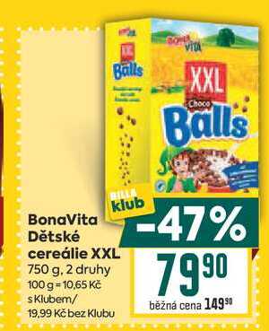 BonaVita Dětské cereálie XXL 750 g