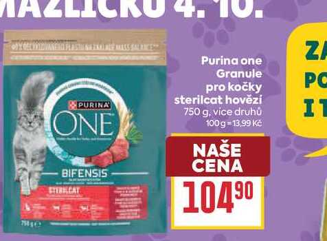 Purina one Granule pro kočky sterilcat hovězí 750 g