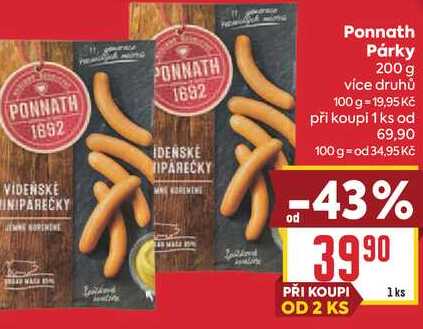 Ponnat Párky 200 g