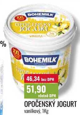 OPOČENSKÝ JOGURT vanilkový, 1Kg