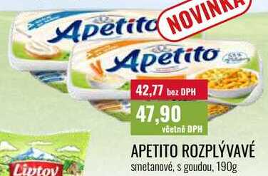 APETITO ROZPLÝVAVÉ, smetanové, s goudou, 190g
