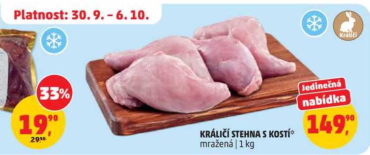 KRÁLIČÍ STEHNA S KOSTÍ mražená, 1 kg