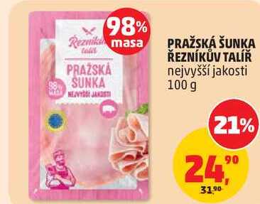 PRAŽSKÁ SUNKA ŘEZNÍKŮV TALÍŘ nejvyšší jakosti, 100 g  