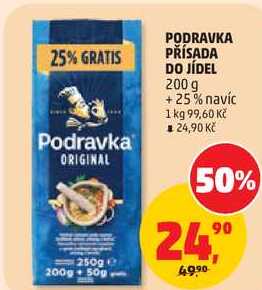 PODRAVKA PŘÍSADA DO JÍDEL, 200 g +25% navíc