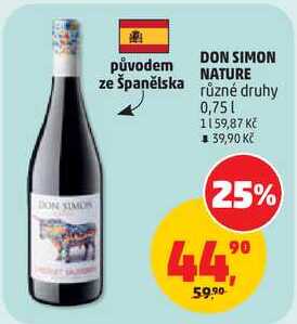 DON SIMON NATURE různé druhy, 0,75 l