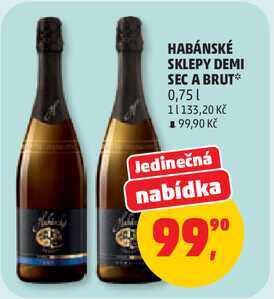 HABÁNSKÉ SKLEPY DEMI SEC A BRUT, 0,75 l
