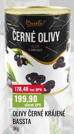 OLIVY ČERNÉ KRÁJENÉ BASSTA 3Kg