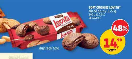 SOFT COOKIES LOVITA různé druhy, 127 g 