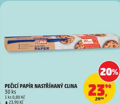 PEČICÍ PAPÍR NASTŘÍHANÝ CLINA, 30 ks