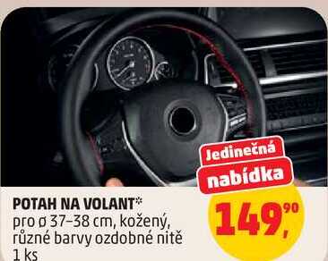 POTAH NA VOLANT pro o 37-38 cm, kožený, různé barvy ozdobné nitě, 1 ks