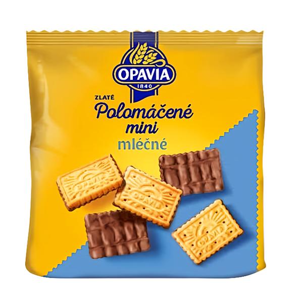 Opavia Zlaté Polomáčené Mini sušenky mléčné v akci
