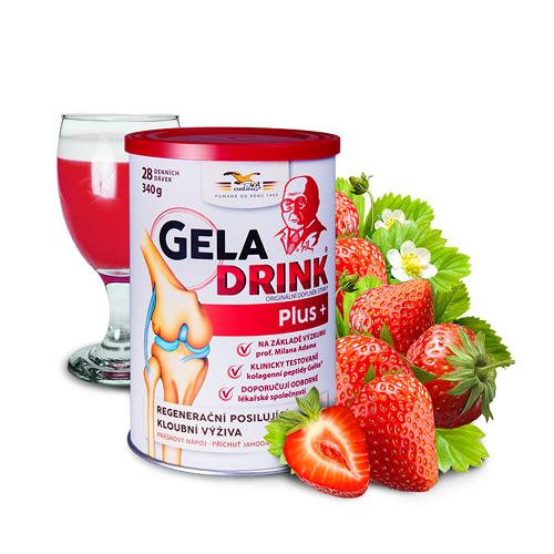 Geladrink Plus+ práškový nápoj jahoda 340 g