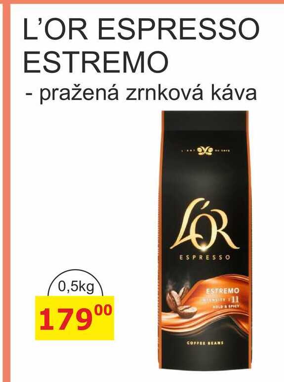 L'OR ESPRESSO ESTREMO - pražená zrnková káva 0,5kg 