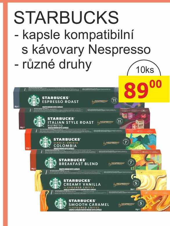 STARBUCKS - kapsle kompatibilní s kávovary Nespresso 10ks