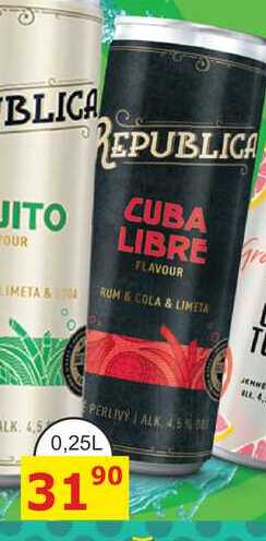 REPUBLICA CUBA LIBRE 0,25L míchaný nápoj, plech