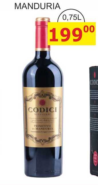 PRIMITIVO di Manduria CODICI 0,75l