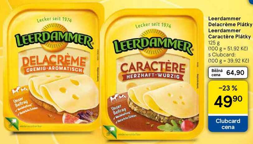 Leerdammer Caractère Plátky, 125 g