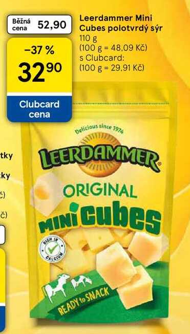 Leerdammer Mini Cubes polotvrdý sýr, 110 g  