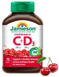 JAMIESON Vitamíny C a D3 třešeň